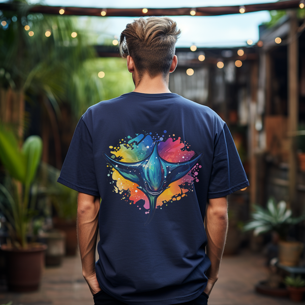 Rainbow Manta Ray Cotton Tee