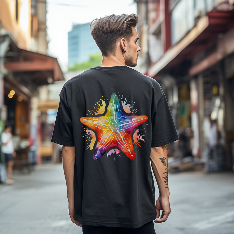 Rainbow Starfish Cotton Tee