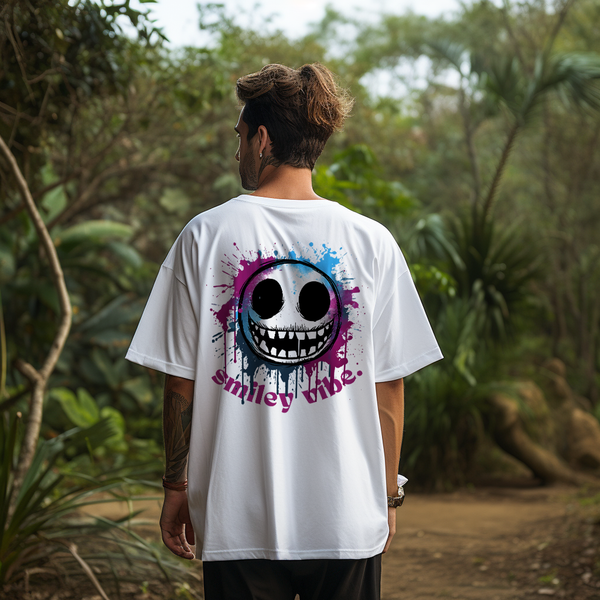 Splash Smiley Vibe Cotton Tee