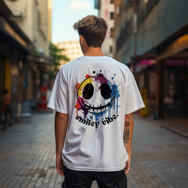 Splash Smiley Vibe Cotton Tee