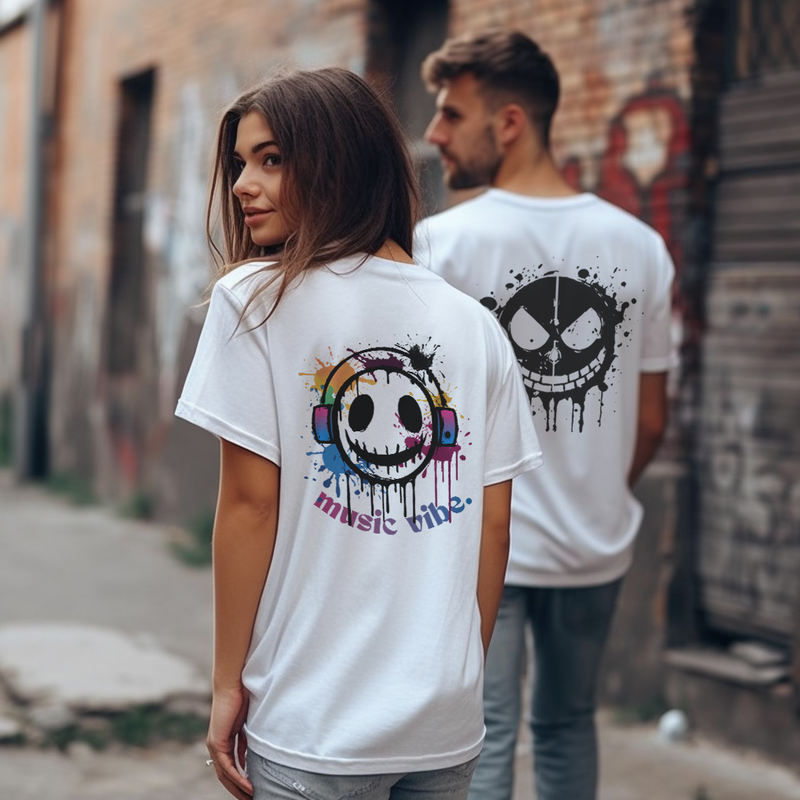 Smiley Music Vibe Cotton Tee