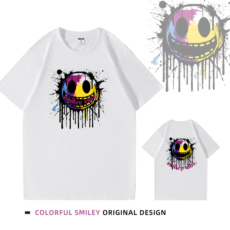 Splash Smiley Vibe Cotton Tee