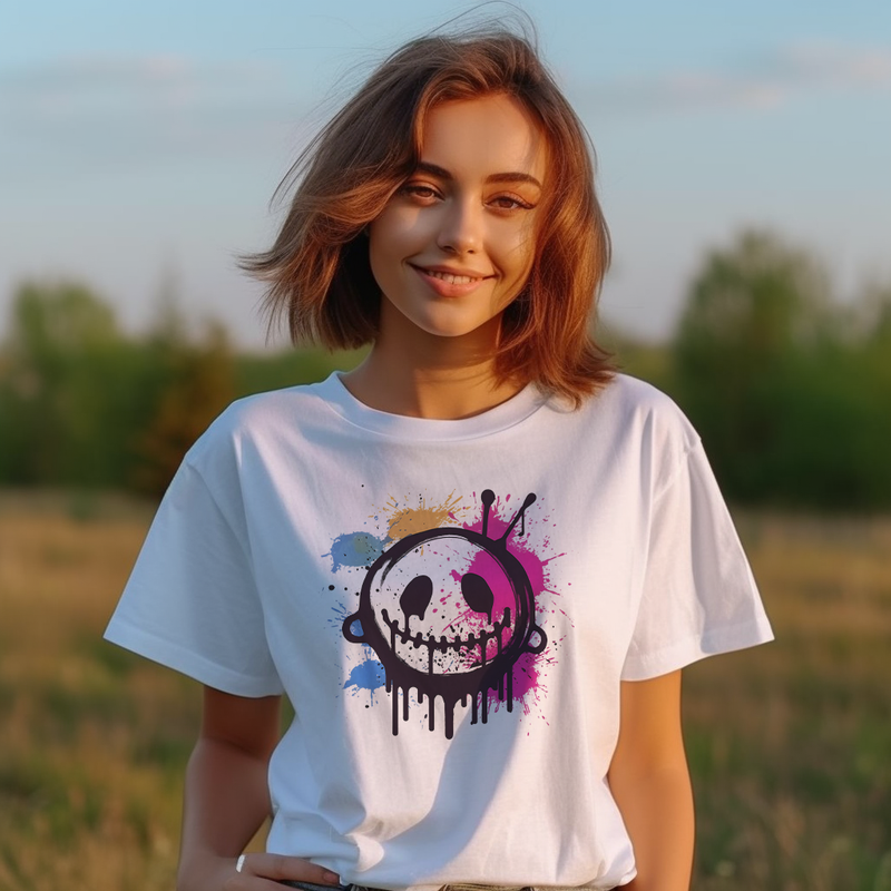 Splash Smiley Vibe Cotton Tee