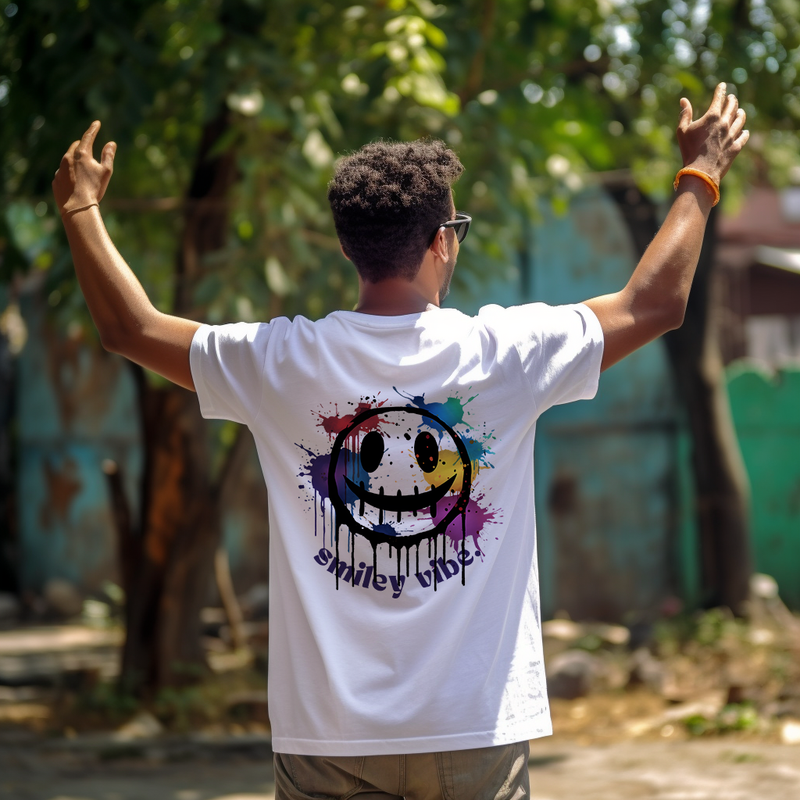 Splash Smiley Vibe Cotton Tee