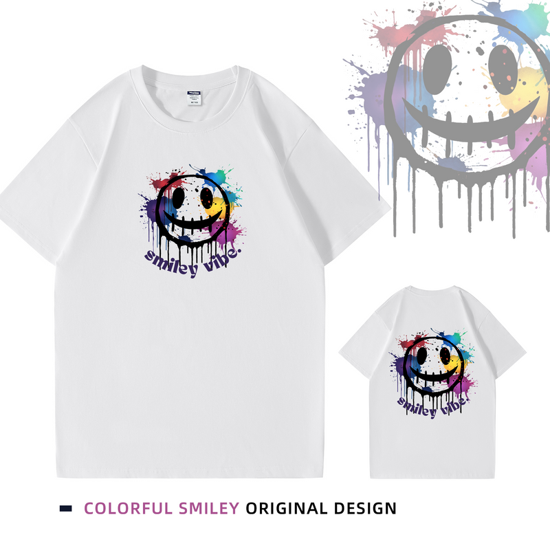 Splash Smiley Vibe Cotton Tee