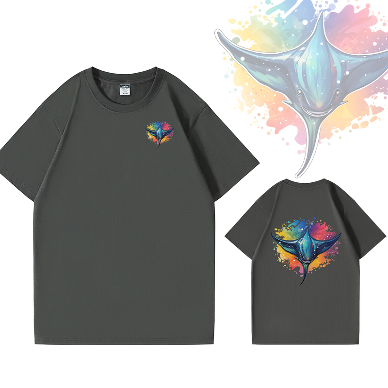 Rainbow Manta Ray Cotton Tee