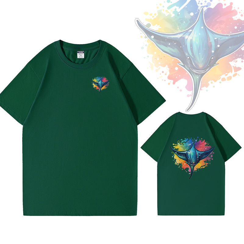 Rainbow Manta Ray Cotton Tee