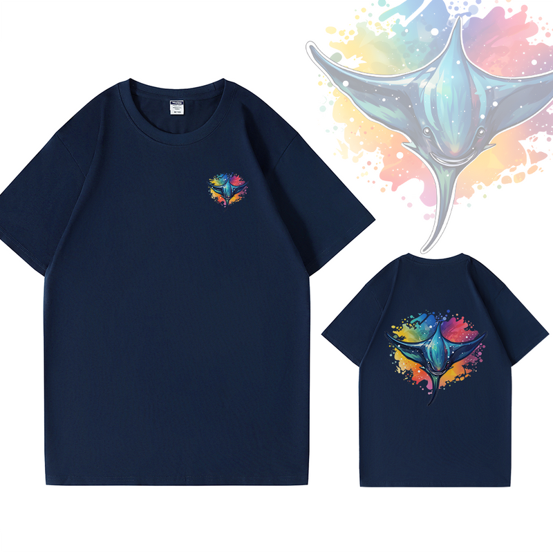 Rainbow Manta Ray Cotton Tee