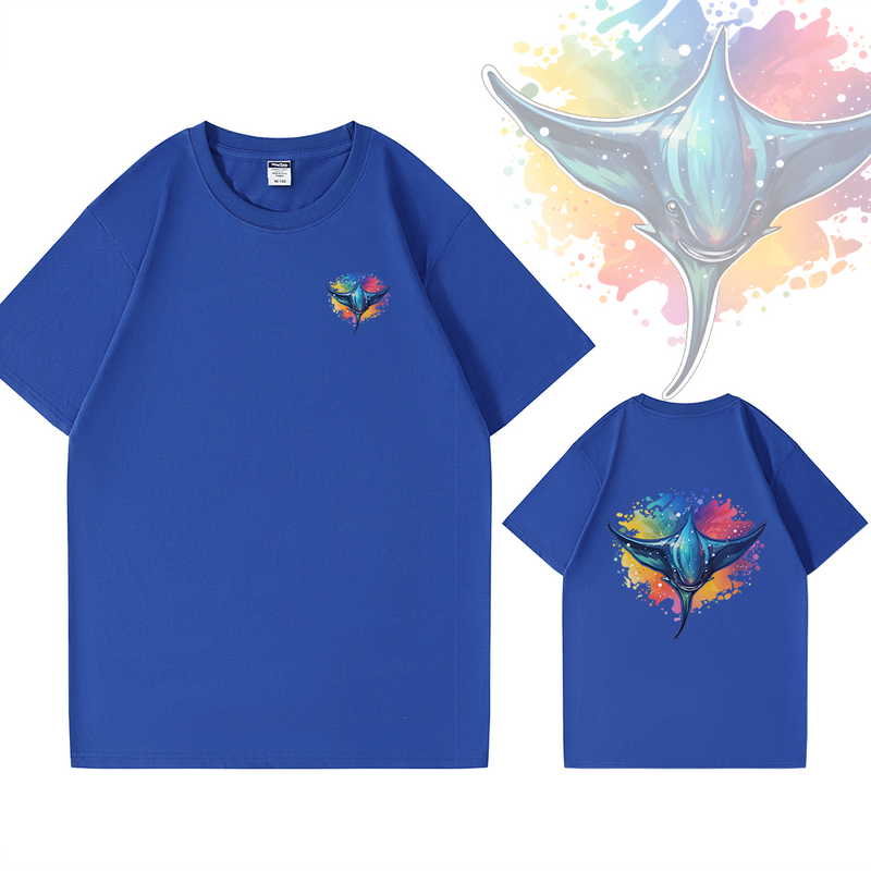 Rainbow Manta Ray Cotton Tee