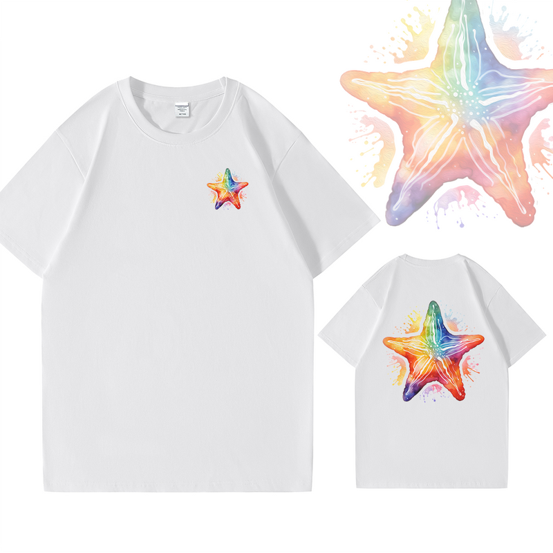 Rainbow Starfish Cotton Tee