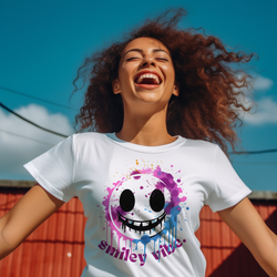 Splash Smiley Vibe Cotton Tee