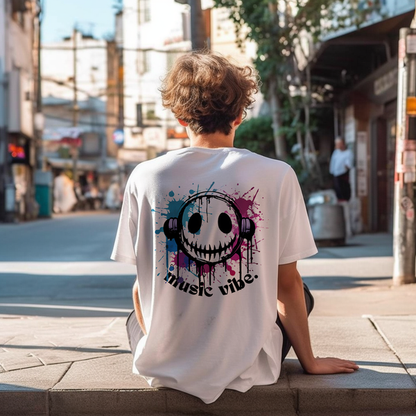 Smiley Music Vibe Cotton Tee