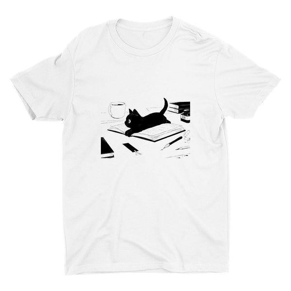 A Reading Cat Cotton Tee