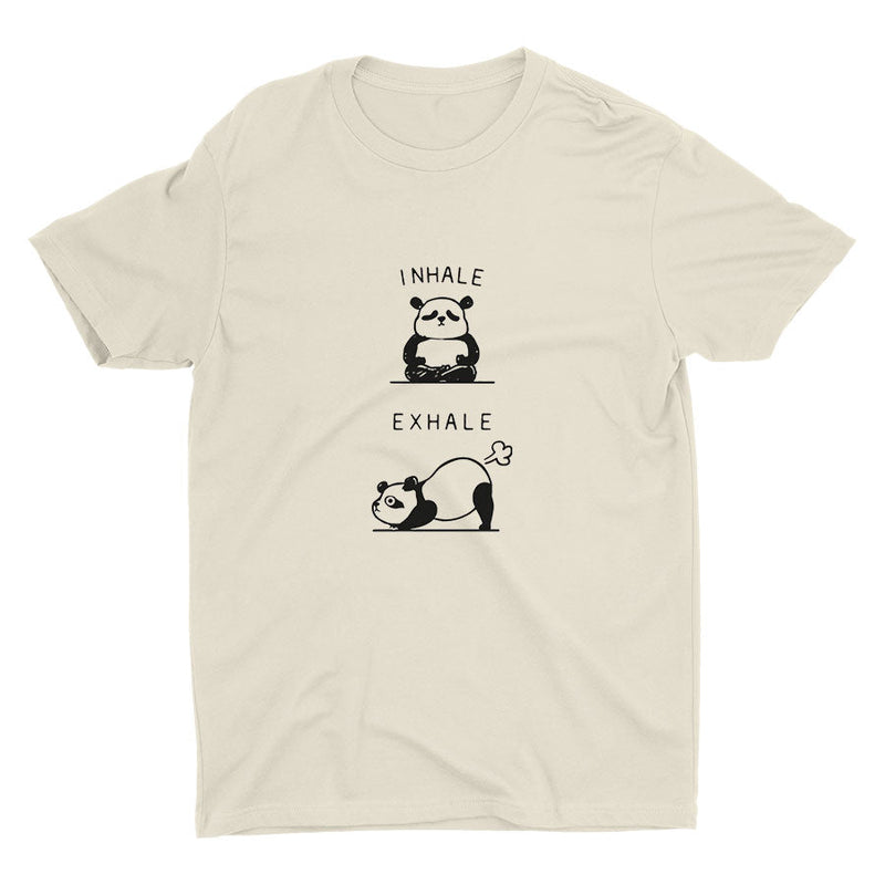 "EXHALE" Cute Panda Cotton Tee