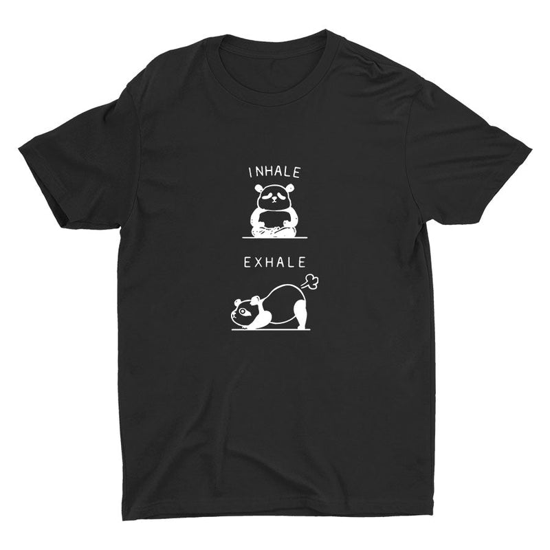 "EXHALE" Cute Panda Cotton Tee