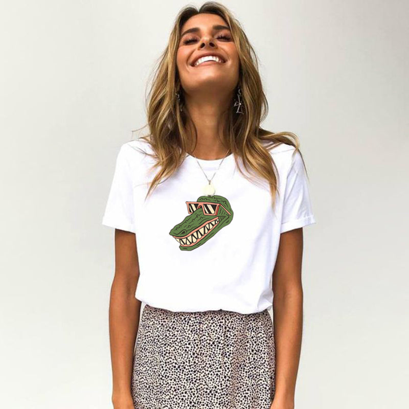 A Crocodile With Sunglasses Cotton Tee