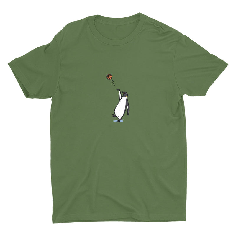 A penguin throwing a basketball Cotton Tee