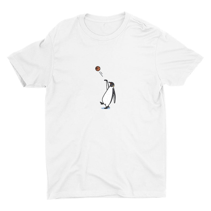 A penguin throwing a basketball Cotton Tee